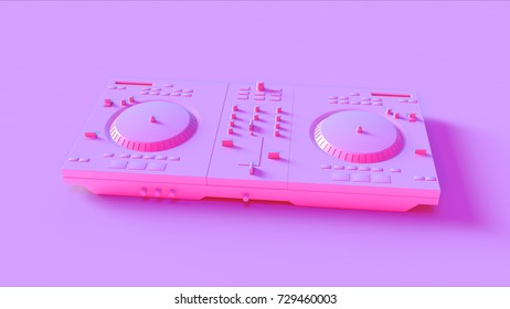 Pink DJ Decks / 3d Illustration / 3d Rendering