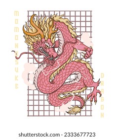 pink dragon with angry expression