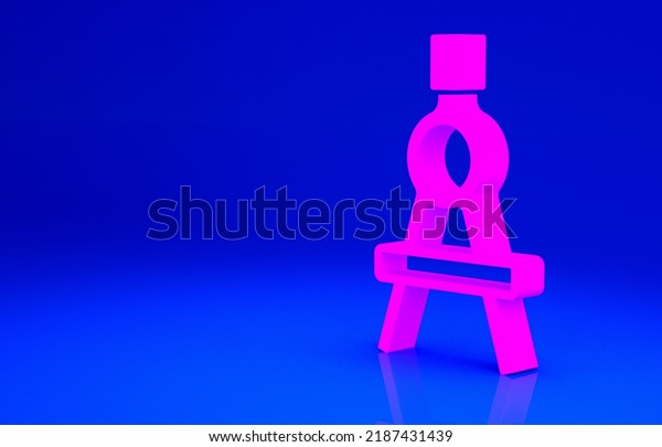 Pink Drawing compass\
icon isolated on blue background. Compasses sign. Drawing and\
educational tools. Geometric instrument. Minimalism concept. 3d\
illustration 3D\
render.