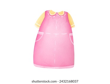 pink dress for baby girl. cute watercolor illustration for clothing store for newborn children, for poster for gender reveal party, baby shower - Powered by Shutterstock