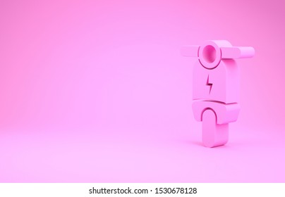 Pink Electric scooter icon isolated on pink background. Minimalism concept. 3d illustration 3D render  - Shutterstock ID 1530678128