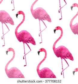 Pink Flamingo Watercolor Print