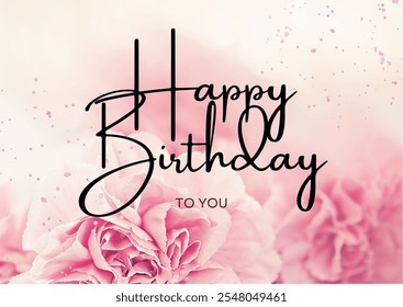 Pink Floral Happy Birthday Greeting Card, banner - Powered by Shutterstock