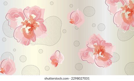 Pink Flowers Bubble Circle Background Wallpaper