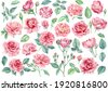 vintage roses isolated