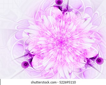 Pink Fractal Flower Abstract Computergenerated Image Stock Illustration ...