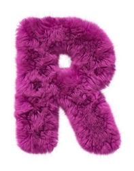 Pink Fur Alphabet. Furry Furry Letter R Isolated On White Background. 3d Render Image.