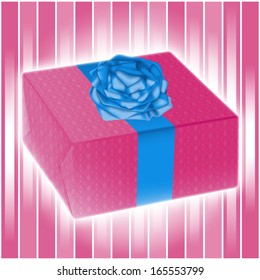 Pink gift box with a bow