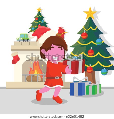 Similar – Image, Stock Photo Child hold christmas lamp with glass and candle inside in the night to pine tree.