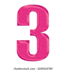 Pink Glitter Sparkling Number Three 3 Stock Illustration 1039543789 ...