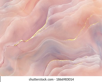 Pink gold marble background. Pastel rock texture design.
