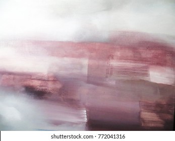 Pink And Grey Abstract Art Painting. Modern Art
