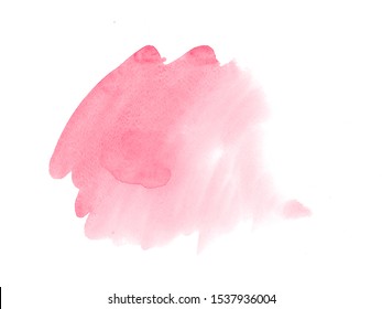 Pink hand painted watercolor texture. Watercolor vivid liquid dye card for decoration, greeting, wallpaper. Vibrant soft smudges paper texture splash old grunge.