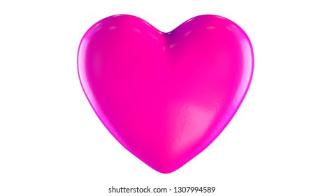 Pink Heart Front View Isolated On Stock Illustration 1307994589 ...