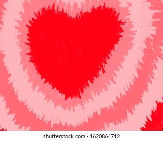 Heart Sign Tie Dye Pattern On Stock Illustration