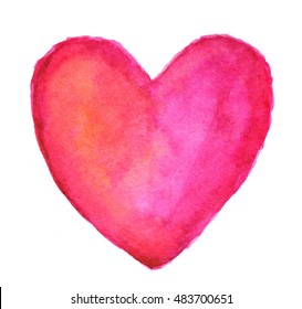 Pink Heart In Watercolor