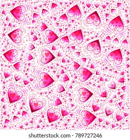 Pink hearts symbol pattern image