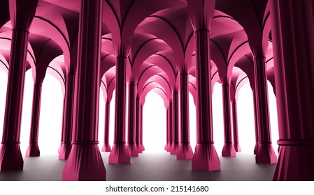 Pink Historic Colonnade Columns Rendered Stock Illustration 215141680 ...