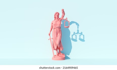 Pink Lady Justice Statue Personification Judicial Stock Illustration ...