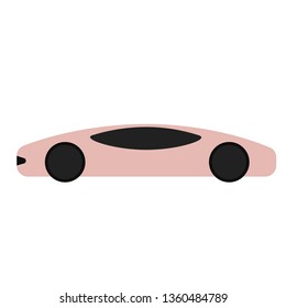Pink Lamborghini Flat Illustration On White