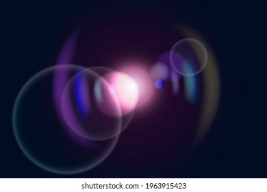 Pink Lens Flare With Ring Ghost Lighting Effect