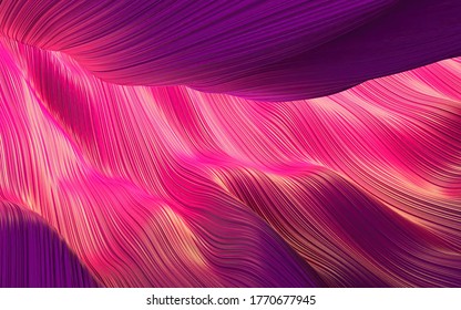 Pink and magenta violet purple flowing wavy hair lines abstract background