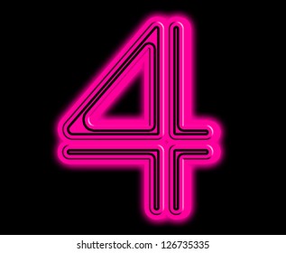 Pink Neon Numbers Stock Illustration 126735335