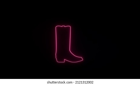 Pink neon sign with cowboy boot