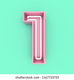 Pink Neon Sign Text 3d Render