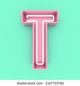 Pink Neon Sign Text 3d Render