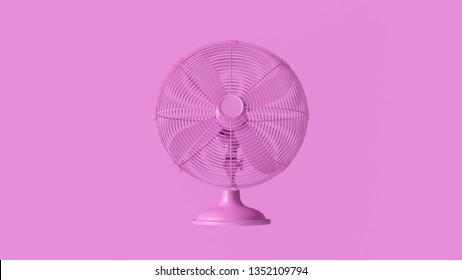 Pink Office Desk Cooling fan 3d illustration 3d render