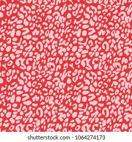 Pink On Red Leopard Print Seamless Repeat Pattern Background