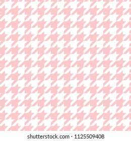 PInk On White Houndstooth Seamless Repeat Pattern Background