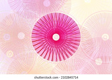 A Pink Orange Swirling Round Circle Shape Mod Style Background Lines Swirl Abstract Art Heart Shapes Wheel Pattern