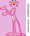 Pink Panther,  vector sketch illustration
