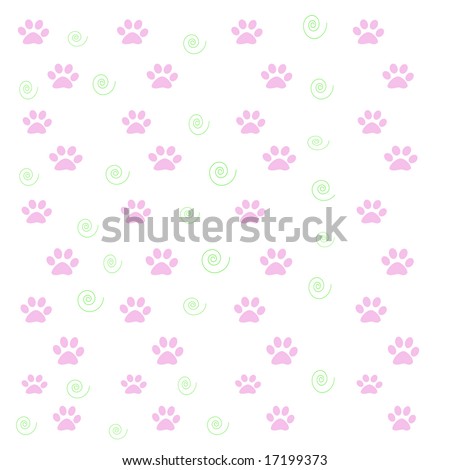 pink paw prints green swirls on stock illustration 17199373 green swirls