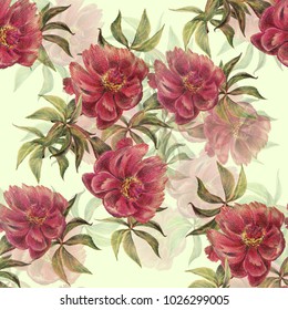 Rose Peony Pattern Stock Vector (Royalty Free) 231920887