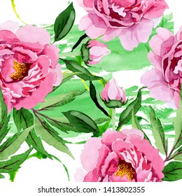 Pink Peony Floral Botanical Flowers Wild Stock Illustration 1413802355