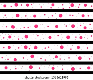 pink polka dots black