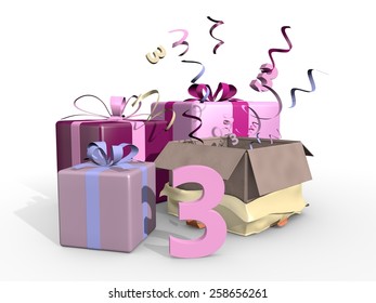 Pink presents for a three year old girl - Powered by Shutterstock