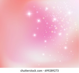 Pink Princess Background. Magic Happy Holidays Lights Sparkling Pixie Dust Background Stardust. Purple Pink Love Fairy Tale Postcard Concept.