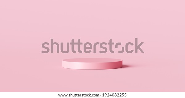 Pink product background\
stand or podium pedestal on empty display with pastel backdrops. 3D\
rendering.