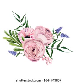 Flower Watercolor Draw Art Design Stock Illustration 665855776