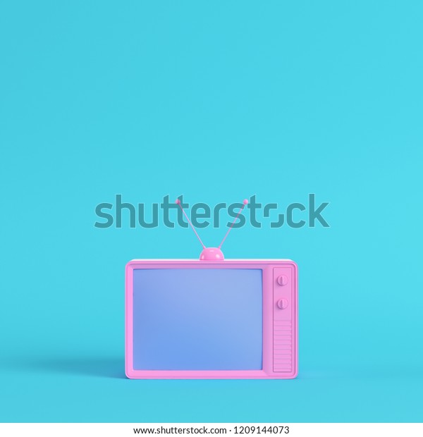 Pink Retro Styled Tv On Bright Stock Illustration 1209144073 | Shutterstock