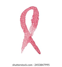 Pink ribbon is an international symbol of breast cancer awareness, watercolor drawn ribbon, logo, World Breast Cancer Day October 15 - Powered by Shutterstock