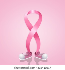 Pink Ribbon With Shoes