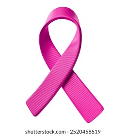 Pink ribbon symbol for October Pink breast cancer awareness in 3D render isolated white background. 3d illustration - Powered by Shutterstock