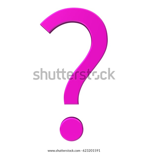 Pink Rosa Question Mark 3d Isolated Stock Illustration