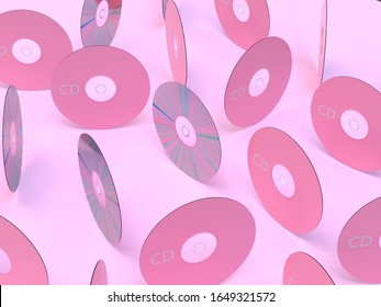 Pink Scene 3d Rendering Cd/dvd Circle Disk Computer 