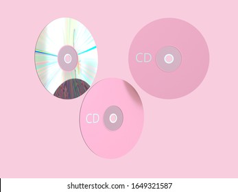 Pink Scene 3d Rendering Cd/dvd Circle Disk Computer 